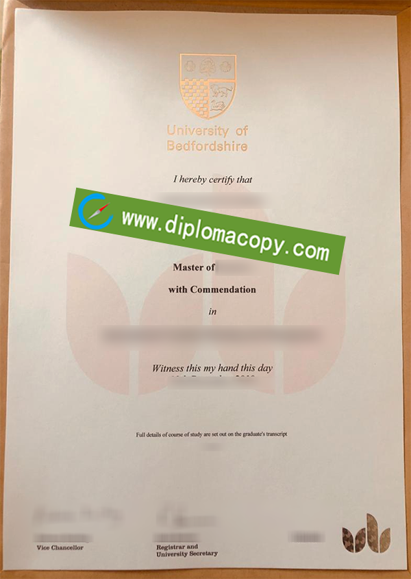 University of Bedfordshire diploma, fake Bedfordshire University degree