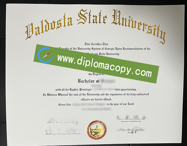 Valdosta State University diploma, VSU fake degree