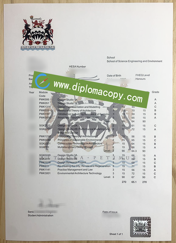 University of Salford transcript, fake University of Salford degree
