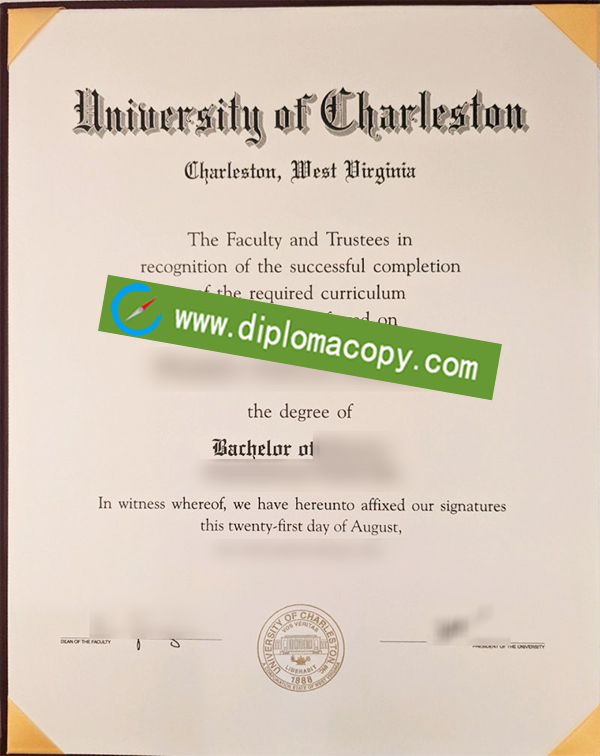 University of Charleston degree, University of Charleston diploma