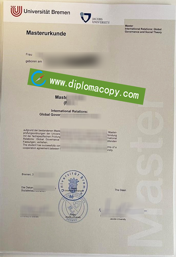 Hochschule Bremen diploma, HSB Hochschule Bremen degree