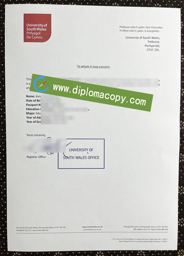 UNSW diploma letter, University of New South Wales degree